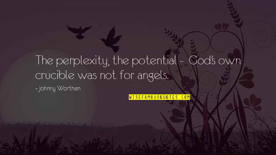 Best Crucible Quotes By Johnny Worthen: The perplexity, the potential - God's own crucible
