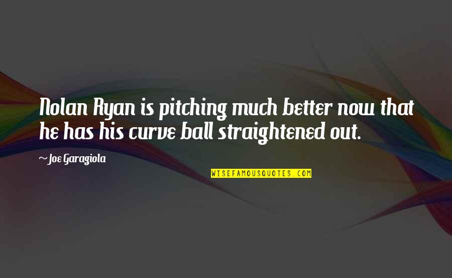 Best Curve Quotes By Joe Garagiola: Nolan Ryan is pitching much better now that