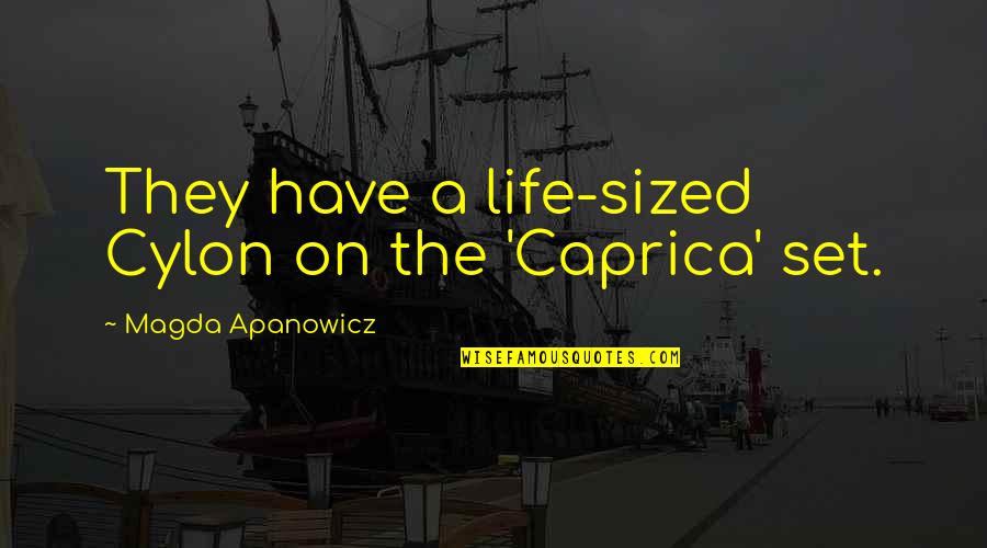 Best Cylon Quotes By Magda Apanowicz: They have a life-sized Cylon on the 'Caprica'