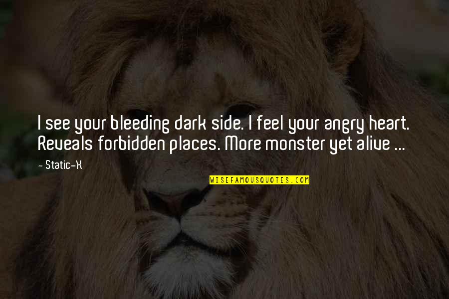 Best Dark Side Quotes By Static-X: I see your bleeding dark side. I feel