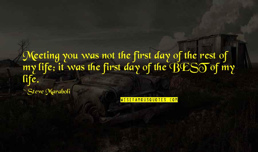 Best Day In Life Quotes By Steve Maraboli: Meeting you was not the first day of