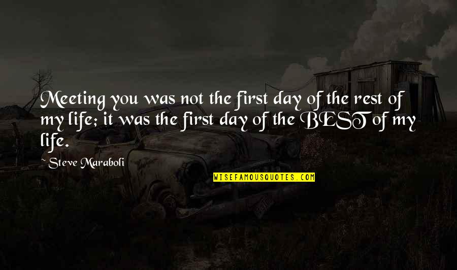 Best Day Of My Life Quotes By Steve Maraboli: Meeting you was not the first day of