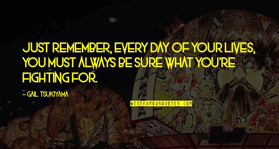 Best Day To Remember Quotes By Gail Tsukiyama: Just remember, Every day of your lives, you