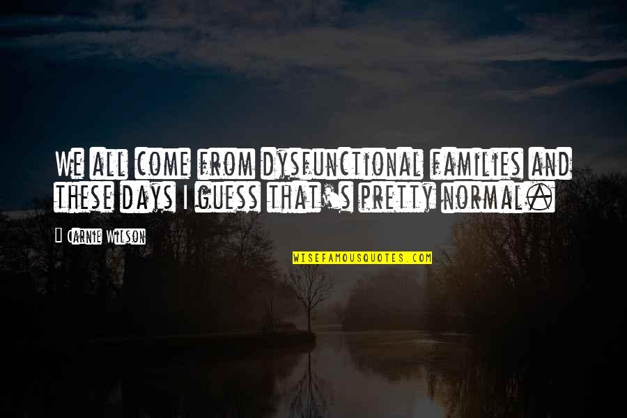 Best Days Are Yet To Come Quotes By Carnie Wilson: We all come from dysfunctional families and these
