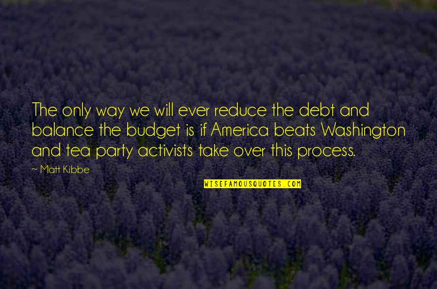 Best Debt Quotes By Matt Kibbe: The only way we will ever reduce the
