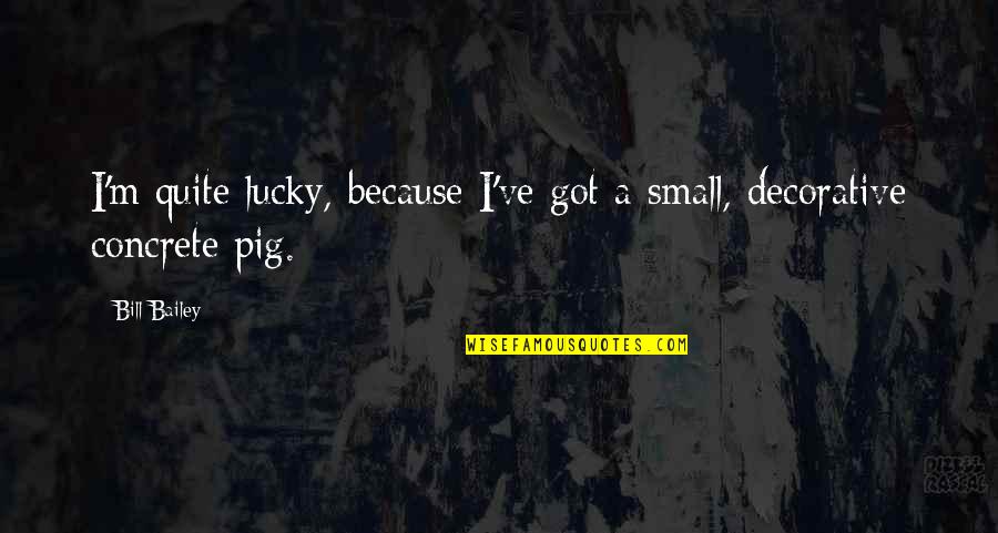 Best Decorative Quotes By Bill Bailey: I'm quite lucky, because I've got a small,