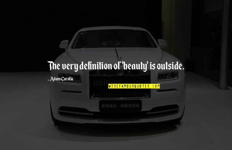 Best Definition Of Beauty Quotes By Adam Carolla: The very definition of 'beauty' is outside.