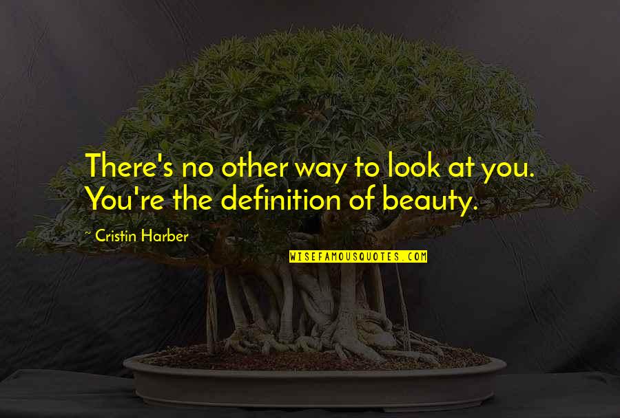 Best Definition Of Beauty Quotes By Cristin Harber: There's no other way to look at you.