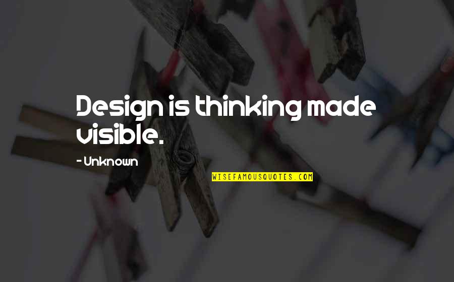 Best Design Thinking Quotes By Unknown: Design is thinking made visible.