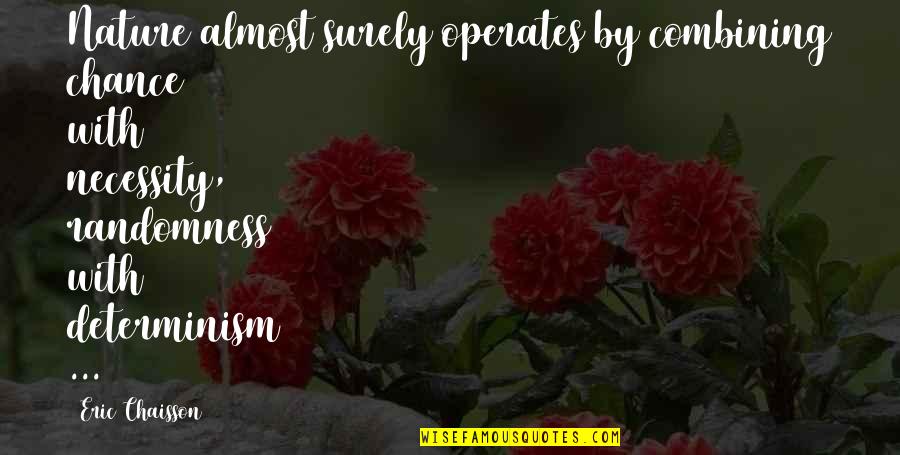 Best Didi Quotes By Eric Chaisson: Nature almost surely operates by combining chance with