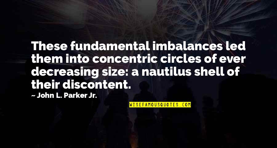 Best Discontent Quotes By John L. Parker Jr.: These fundamental imbalances led them into concentric circles Best Discontent Quotes By John L. Parker Jr.: These fundamental imbalances led them into concentric circles