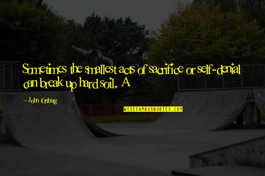 Best Dmc Quotes By John Ortberg: Sometimes the smallest acts of sacrifice or self-denial