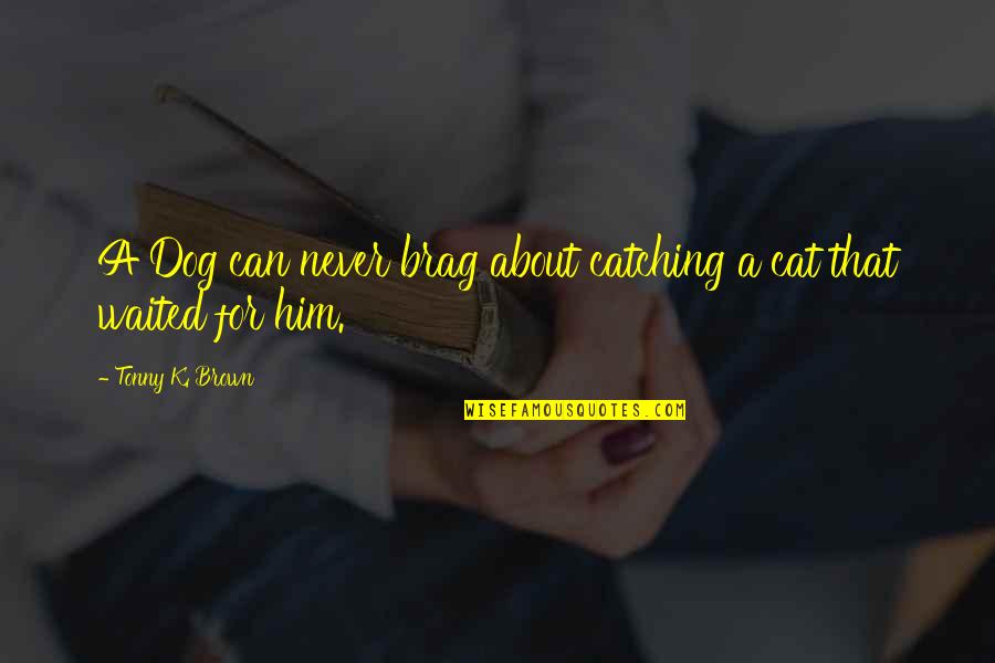 Best Dog And Cat Quotes By Tonny K. Brown: A Dog can never brag about catching a