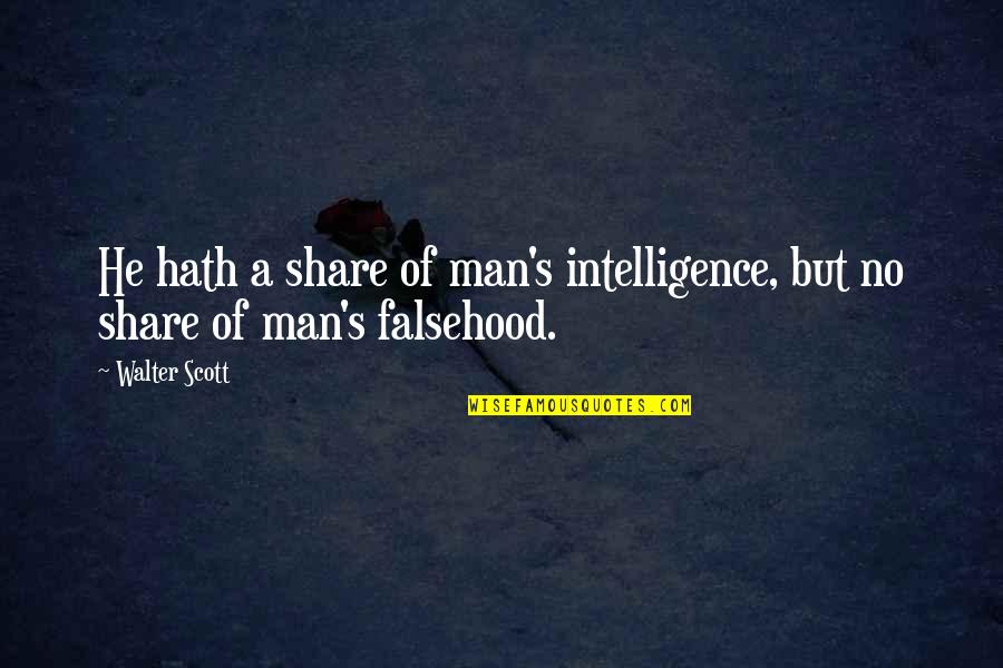 Best Dog And Man Quotes By Walter Scott: He hath a share of man's intelligence, but