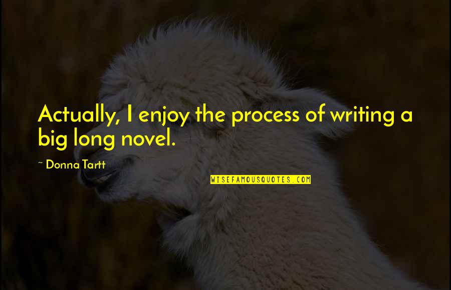 Best Donna Quotes By Donna Tartt: Actually, I enjoy the process of writing a