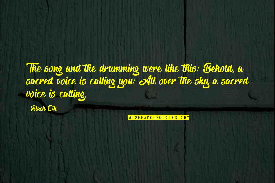 Best Drumming Quotes By Black Elk: The song and the drumming were like this: