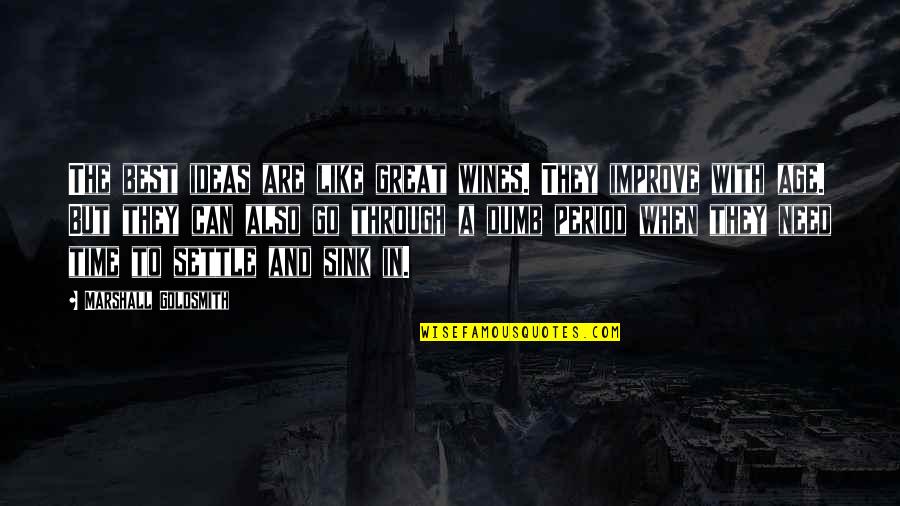 Best Dumb Quotes By Marshall Goldsmith: The best ideas are like great wines. They