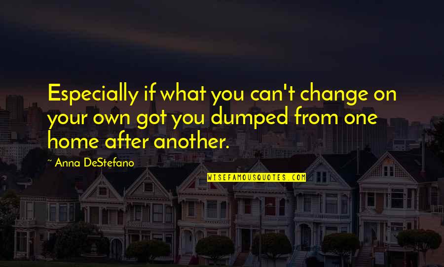 Best Dumped Quotes By Anna DeStefano: Especially if what you can't change on your