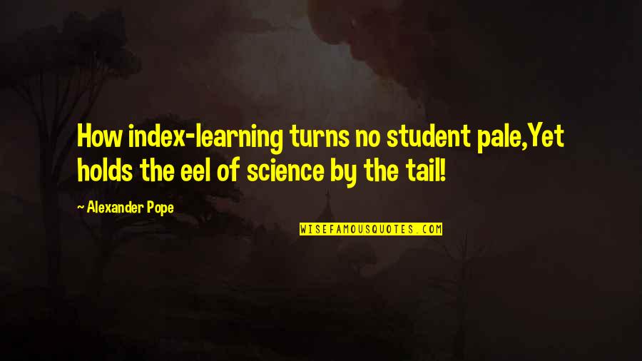 Best Eels Quotes By Alexander Pope: How index-learning turns no student pale,Yet holds the