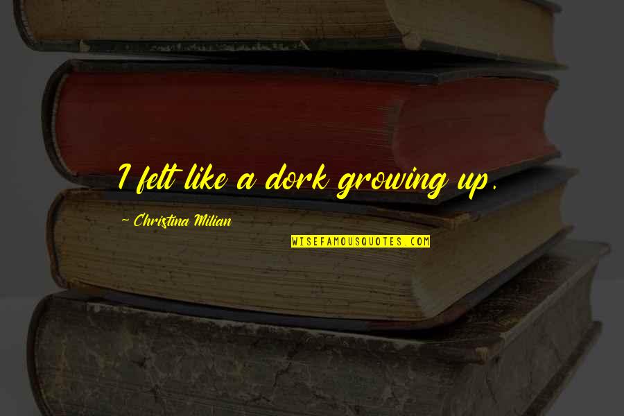 Best Eharmony Personal Quotes By Christina Milian: I felt like a dork growing up. Best Eharmony Personal Quotes By Christina Milian: I felt like a dork growing up.