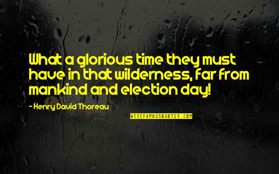 Best Election Day Quotes By Henry David Thoreau: What a glorious time they must have in