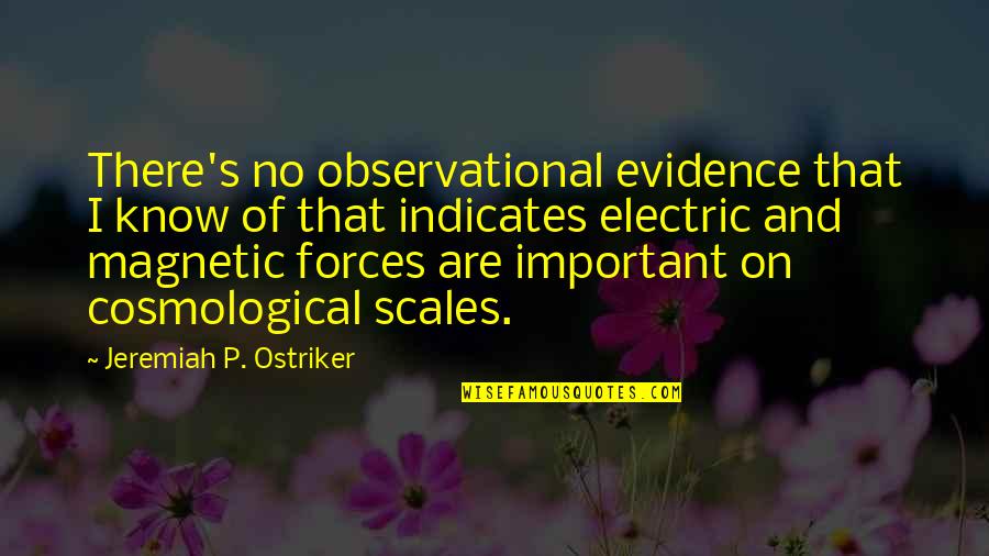 Best Electric Quotes By Jeremiah P. Ostriker: There's no observational evidence that I know of