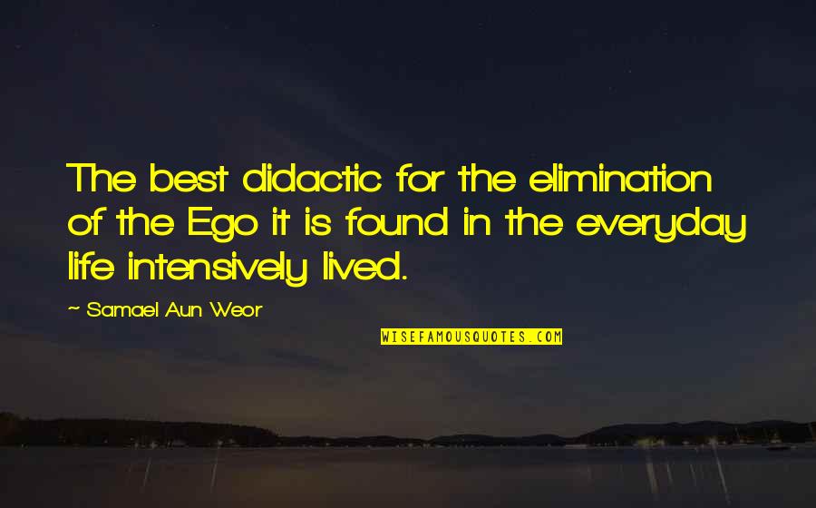 Best Elimination Quotes By Samael Aun Weor: The best didactic for the elimination of the