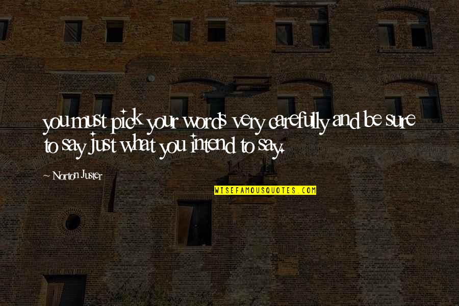 Best Ethan Hunt Quotes By Norton Juster: you must pick your words very carefully and Best Ethan Hunt Quotes By Norton Juster: you must pick your words very carefully and