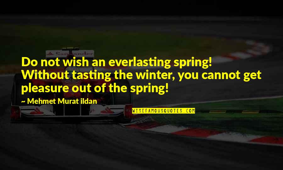 Best Everlasting Quotes By Mehmet Murat Ildan: Do not wish an everlasting spring! Without tasting