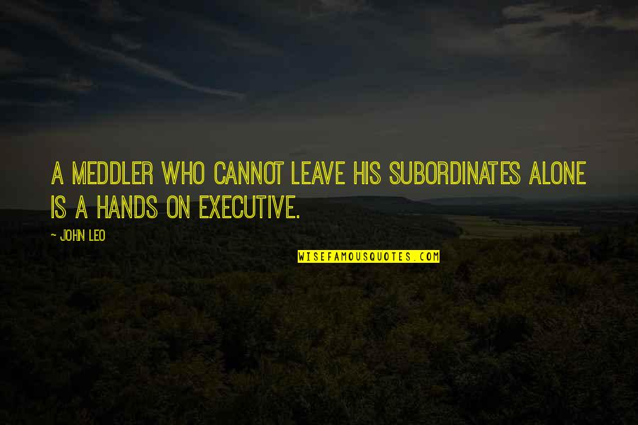 Best Executive Quotes By John Leo: A meddler who cannot leave his subordinates alone