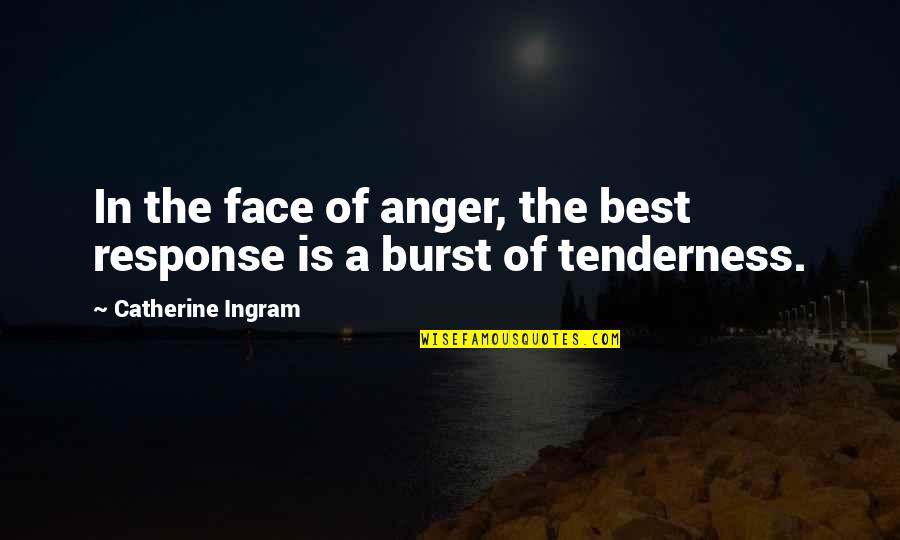 Best Face Quotes By Catherine Ingram: In the face of anger, the best response