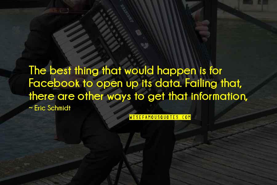 Best Facebook Quotes By Eric Schmidt: The best thing that would happen is for