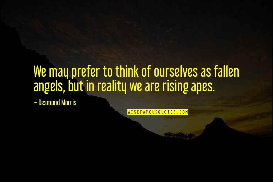 Best Fallen Angel Quotes By Desmond Morris: We may prefer to think of ourselves as