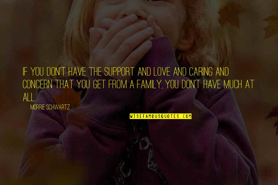 Best Family Support Quotes By Morrie Schwartz.: If you don't have the support and love