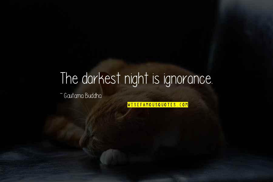 Best Female Celebrity Quotes By Gautama Buddha: The darkest night is ignorance.