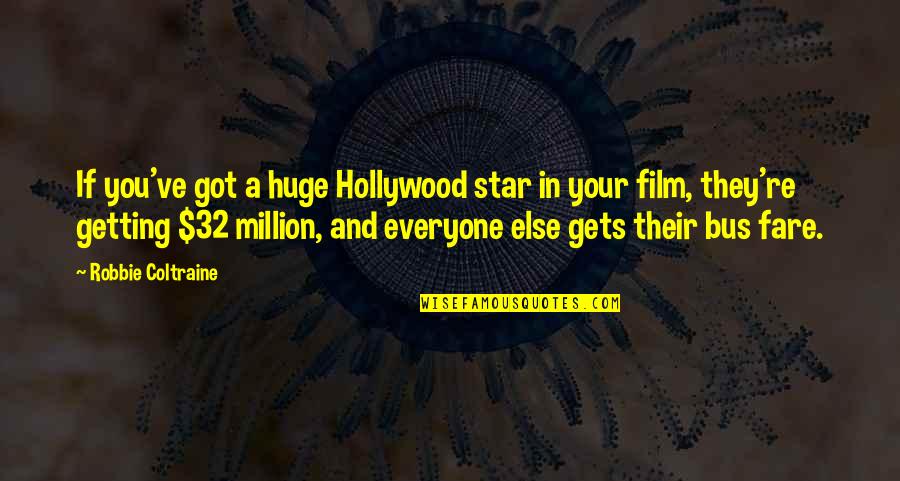 Best Film Star Quotes By Robbie Coltraine: If you've got a huge Hollywood star in