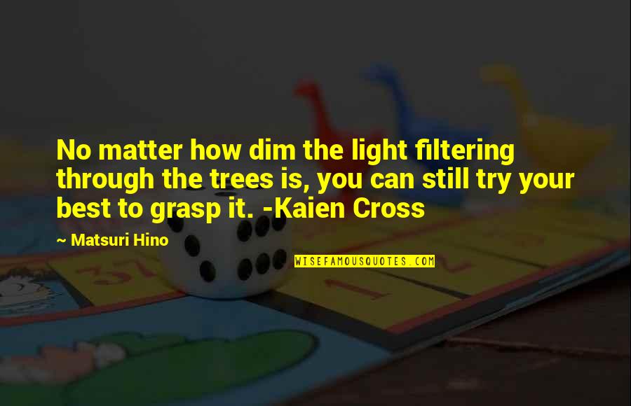 Best Filtering Quotes By Matsuri Hino: No matter how dim the light filtering through