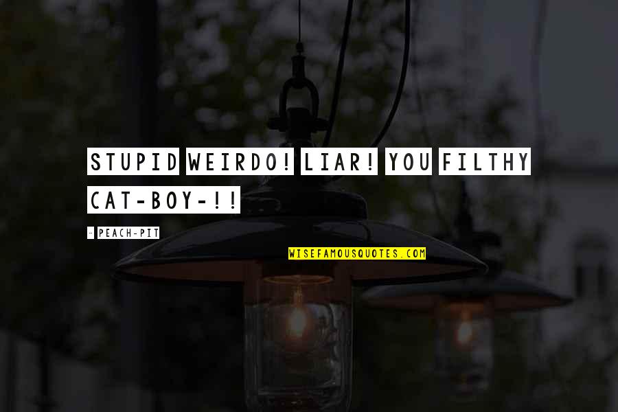 Best Filthy Quotes By Peach-Pit: Stupid weirdo! Liar! You filthy cat-boy-!!