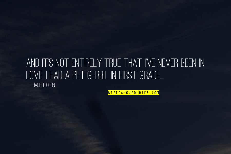Best First Grade Quotes By Rachel Cohn: And It's not entirely true that I've never Best First Grade Quotes By Rachel Cohn: And It's not entirely true that I've never
