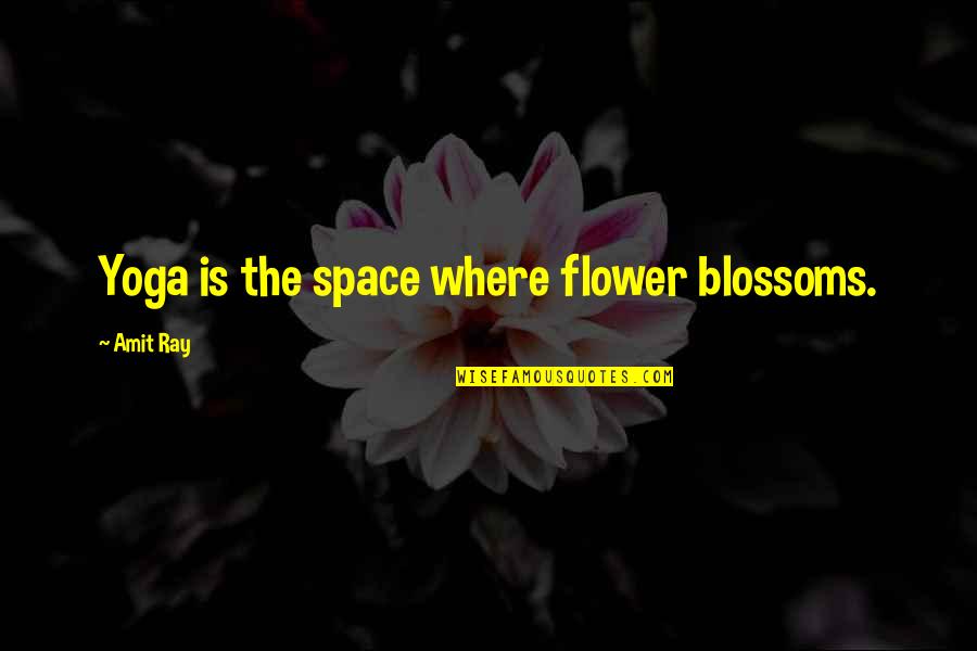 Best Flower Blossom Quotes By Amit Ray: Yoga is the space where flower blossoms.