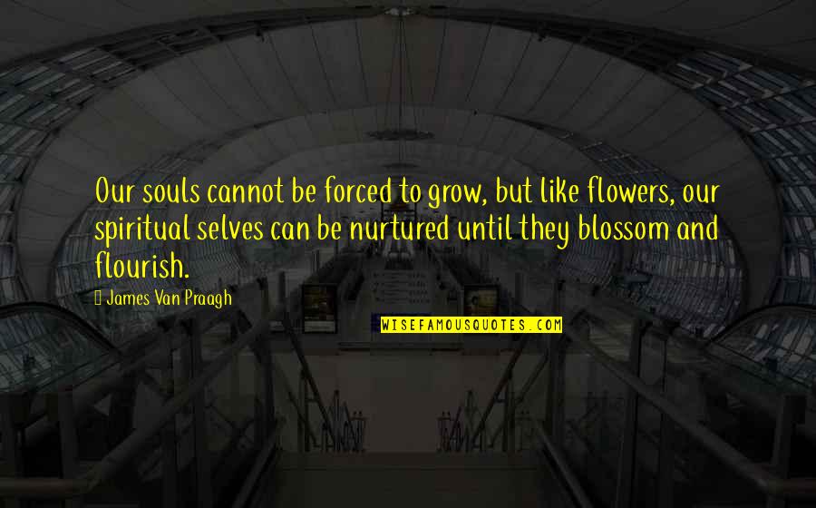 Best Flower Blossom Quotes By James Van Praagh: Our souls cannot be forced to grow, but
