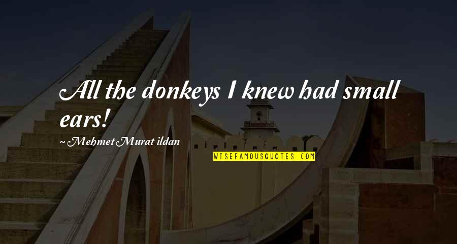 Best Foo Fighters Quotes By Mehmet Murat Ildan: All the donkeys I knew had small ears!