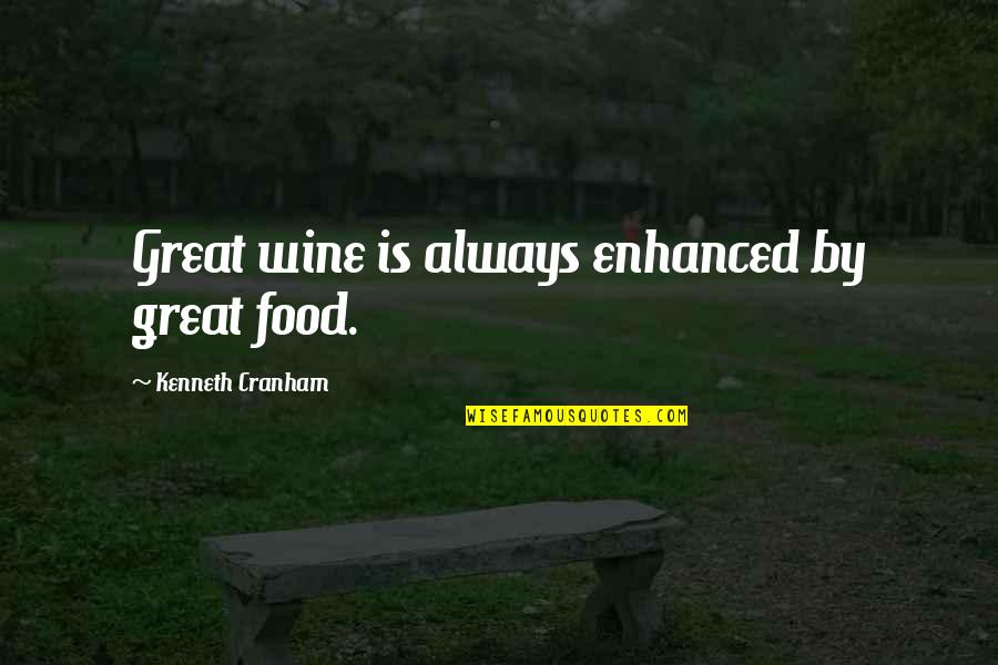 Best Food And Wine Quotes By Kenneth Cranham: Great wine is always enhanced by great food.
