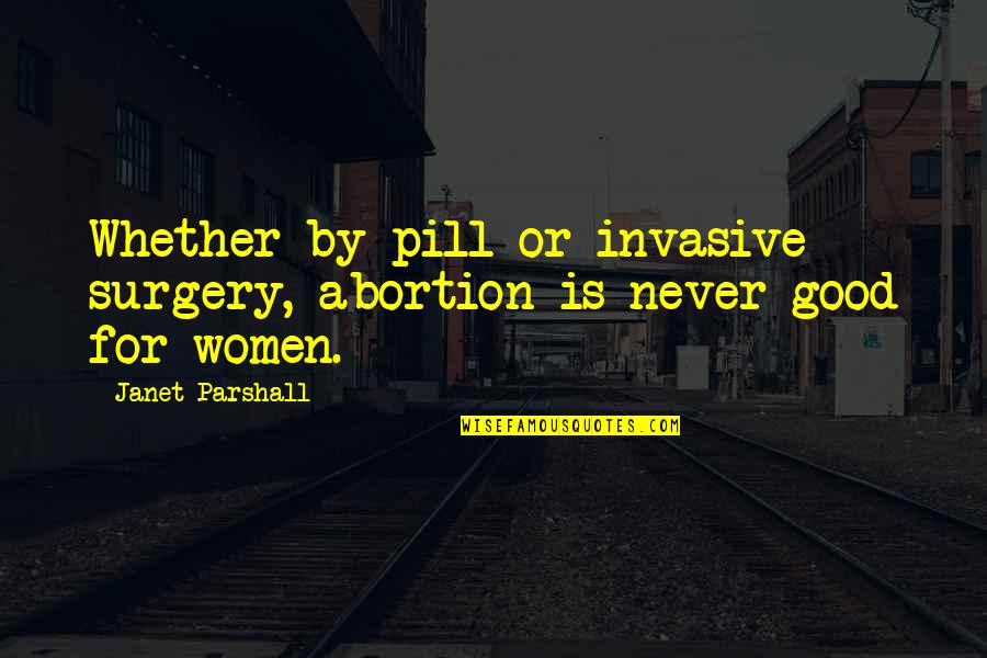 Best Food Critic Quotes By Janet Parshall: Whether by pill or invasive surgery, abortion is