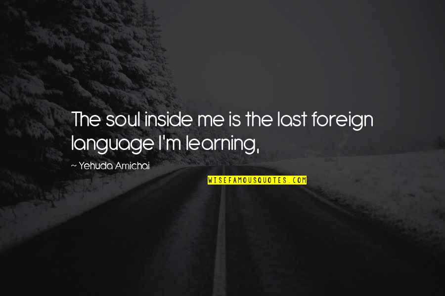 Best Foreign Language Quotes By Yehuda Amichai: The soul inside me is the last foreign