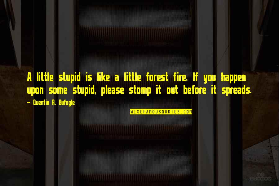 Best Forest Quotes By Quentin R. Bufogle: A little stupid is like a little forest