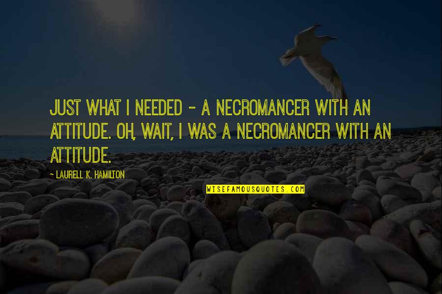 Best Friend Admiration Quotes By Laurell K. Hamilton: Just what I needed - a necromancer with
