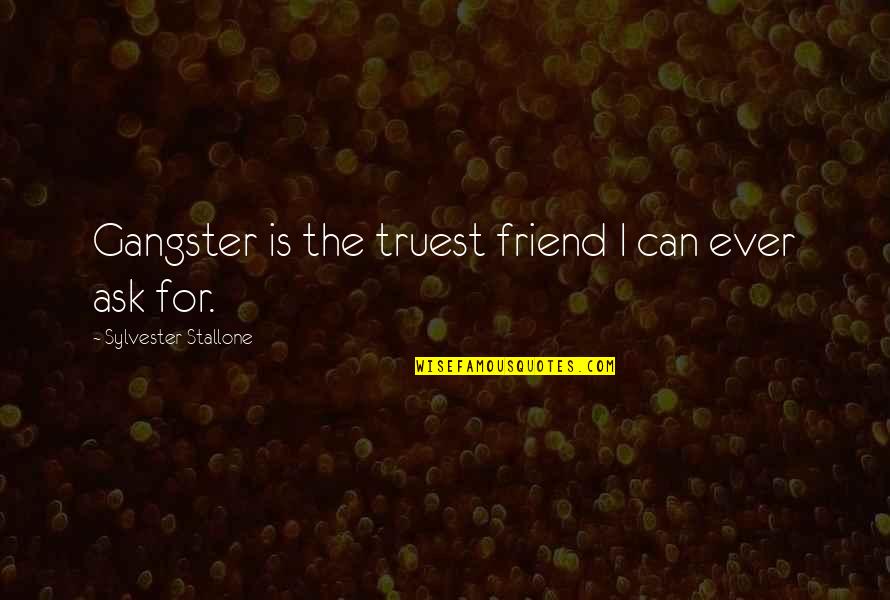 Best Friend And Dog Quotes By Sylvester Stallone: Gangster is the truest friend I can ever