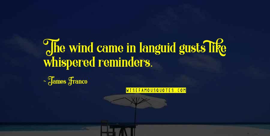 Best Friend Phone Calls Quotes By James Franco: The wind came in languid gusts like whispered
