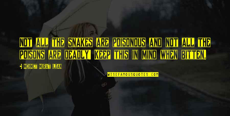 Best Friend Similarity Quotes By Mehmet Murat Ildan: Not all the snakes are poisonous and not